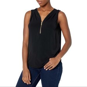 Ellen Tracy Women's Sleeveless Zip Neck Shell Top Size M